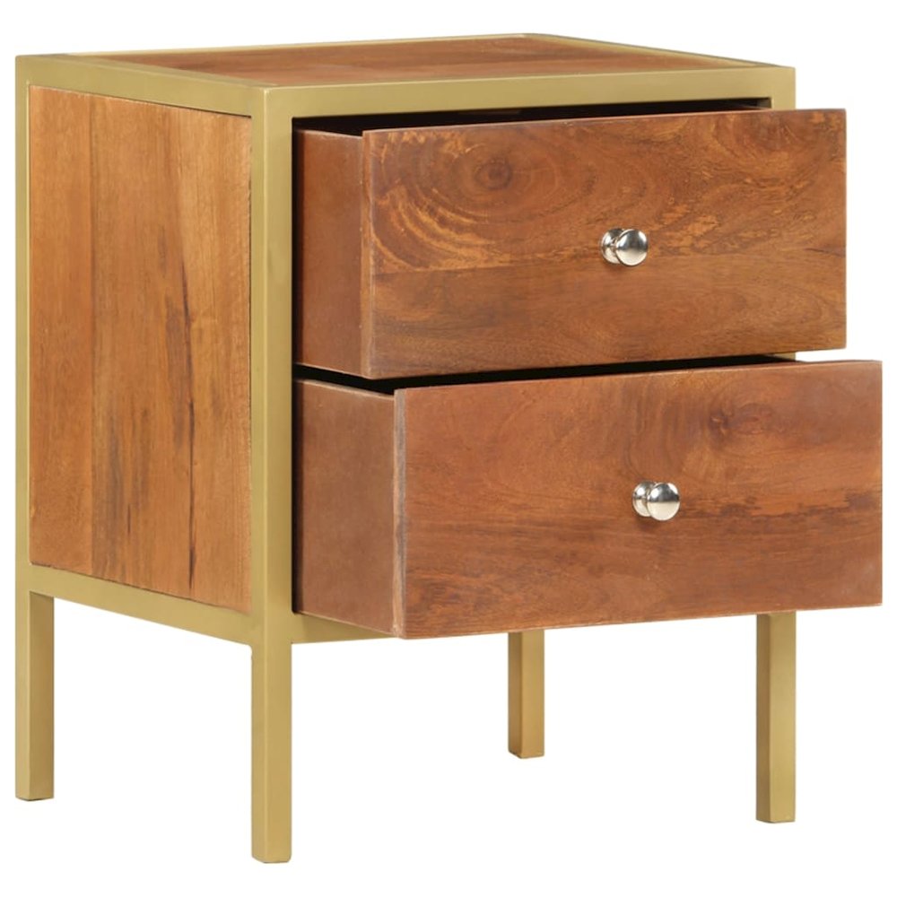 Bedside Cabinet Brown Solid Mango Wood Medium Storage