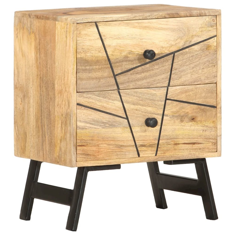 Bedside Cabinet Golden Brown Solid Mango Wood 15.7x11.8x19.7 in