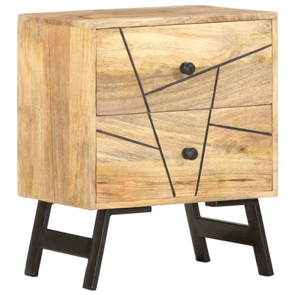 Bedside Cabinet Golden Brown Solid Mango Wood 15.7x11.8x19.7 in