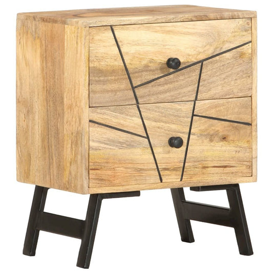 Bedside Cabinet Golden Brown Solid Mango Wood 15.7x11.8x19.7 in