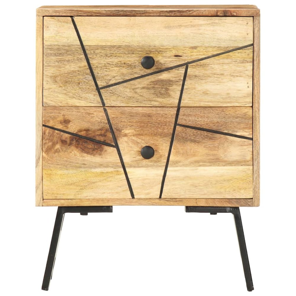 Bedside Cabinet Golden Brown Solid Mango Wood 15.7x11.8x19.7 in