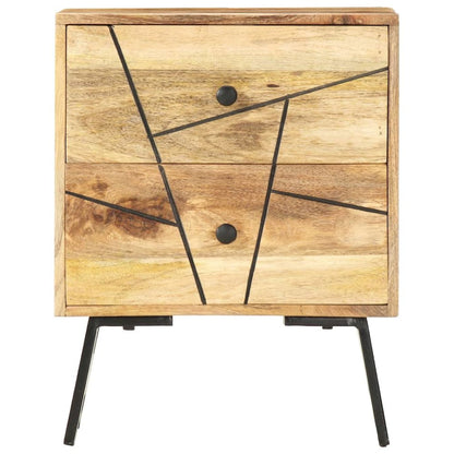 Bedside Cabinet Golden Brown Solid Mango Wood 15.7x11.8x19.7 in