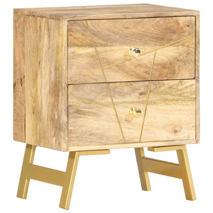 Bedside Cabinet Brown Solid Mango Wood Medium Bedside Cabinet