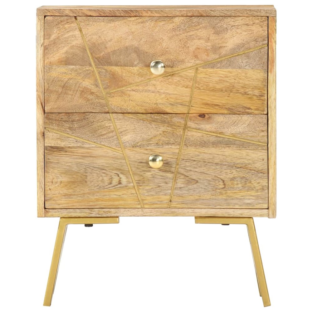 Bedside Cabinet Brown Solid Mango Wood Medium Bedside Cabinet