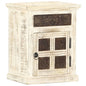 Bedside Cabinet White Solid Mango Wood 15.7x11.8x19.7 in