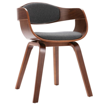 Dining Chairs 2 pcs Bent Wood and Gray Fabric