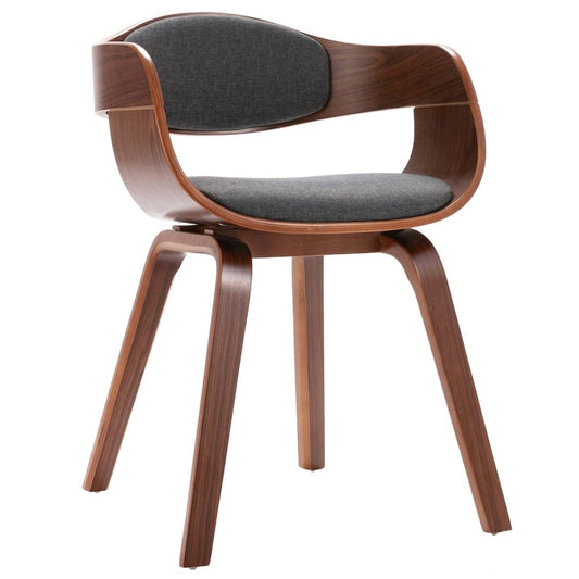 Dining Chairs 2 pcs Bent Wood and Gray Fabric