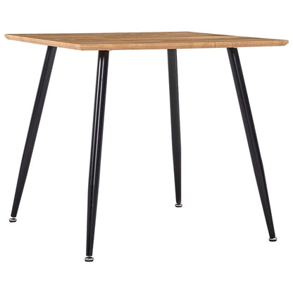 vidaXL Dining Table Oak and Black 31.7"x31.7"x28.7" MDF, 248299