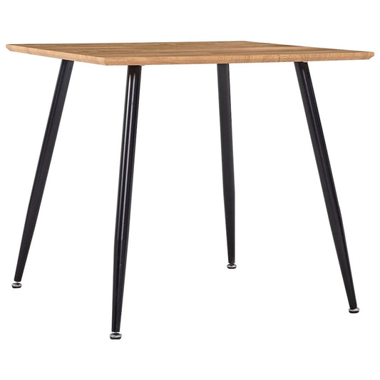 vidaXL Dining Table Oak and Black 31.7"x31.7"x28.7" MDF, 248299