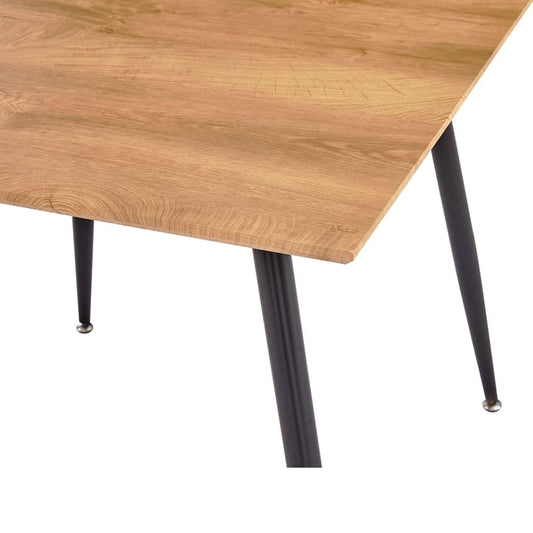 vidaXL Dining Table Oak and Black 31.7"x31.7"x28.7" MDF, 248299
