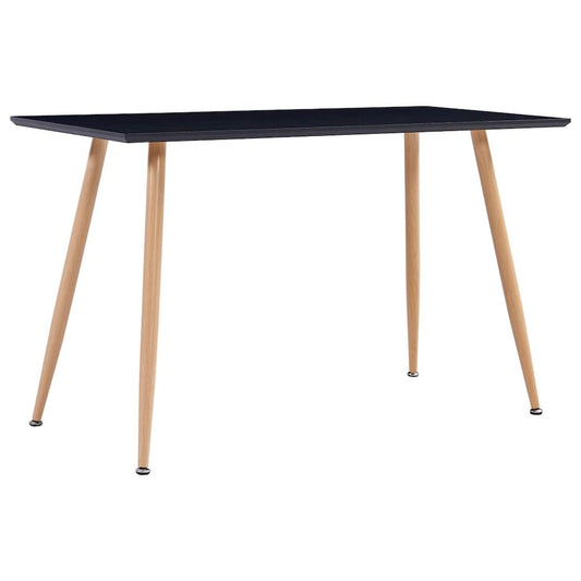 vidaXL Dining Table Black and Oak 47.2"x23.6"x29.1" MDF, 248307
