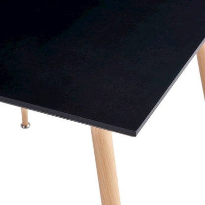 vidaXL Dining Table Black and Oak 31.7"x31.7"x28.7" MDF, 248308