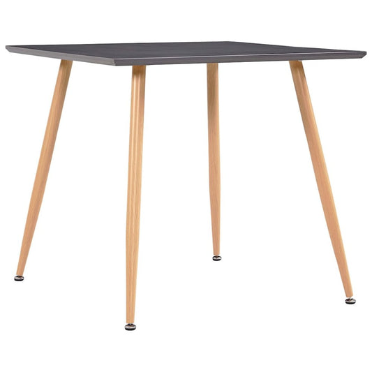 vidaXL Dining Table Gray and Oak 31.7"x31.7"x28.7" MDF, 248311