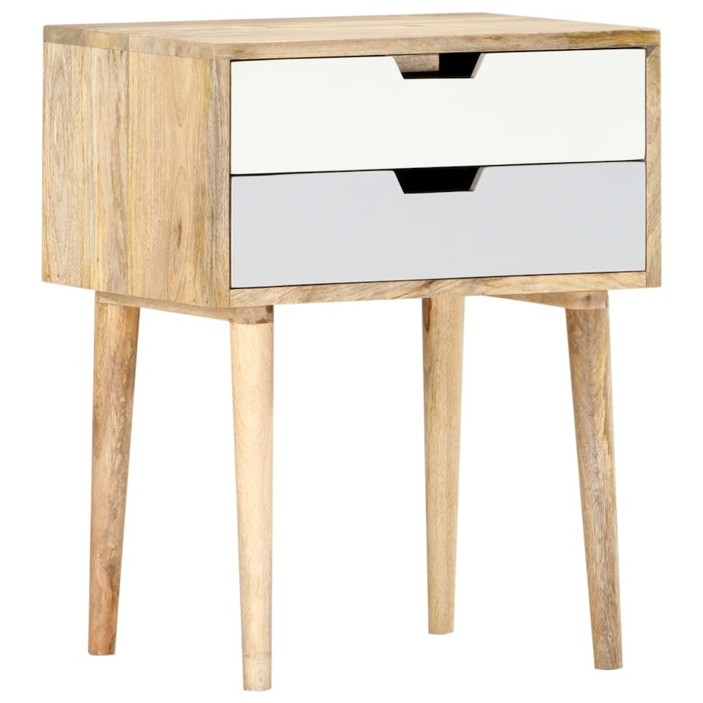 Bedside Cabinet Brown and Multicolour Solid Mango Wood