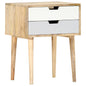 Bedside Cabinet Brown and Multicolour Solid Mango Wood