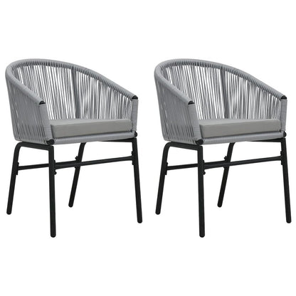 Outdoor Chair Set of 2 Anthracite PE Rattan Standard