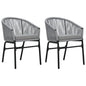 Outdoor Chair Set of 2 Anthracite PE Rattan Standard
