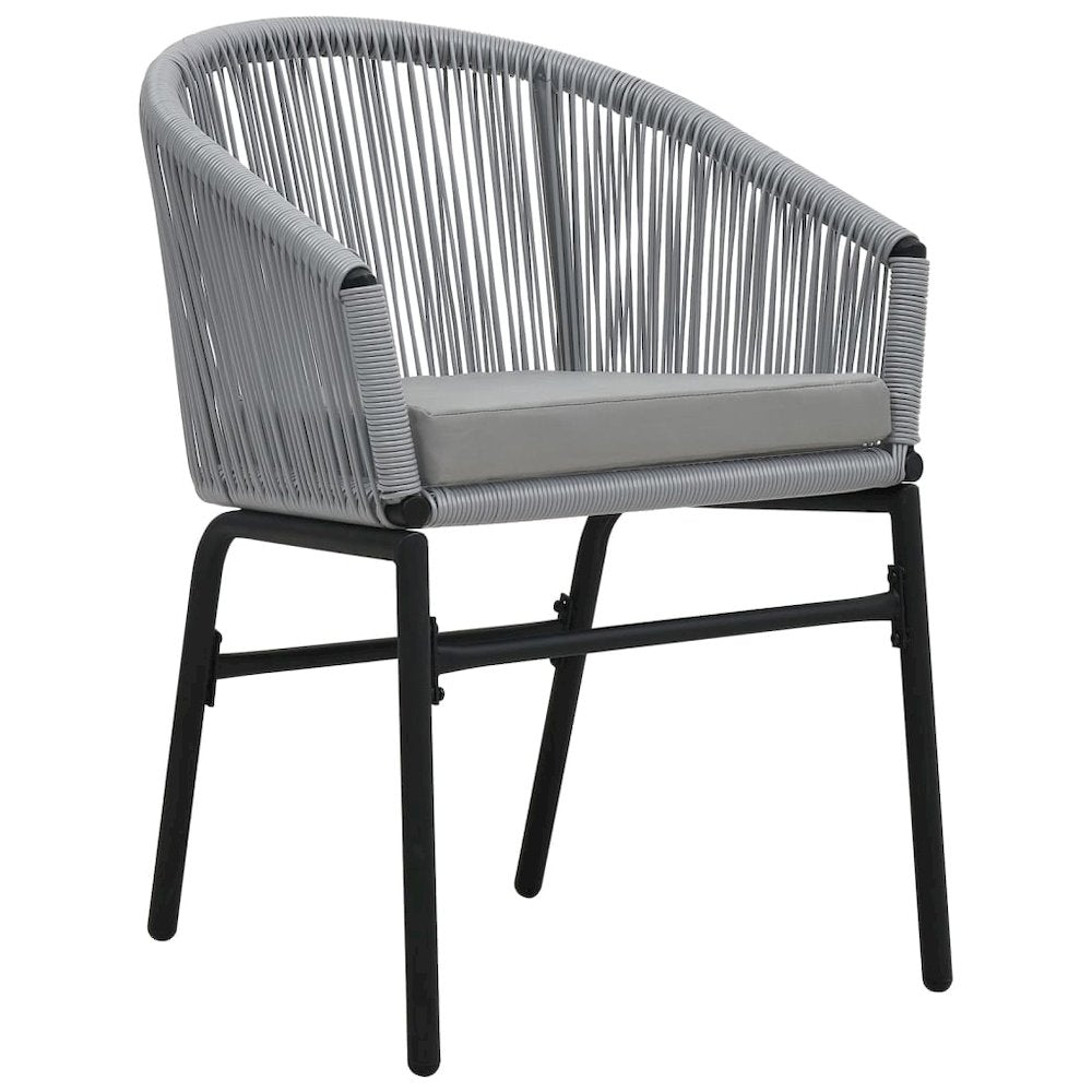 Outdoor Chair Set of 2 Anthracite PE Rattan Standard
