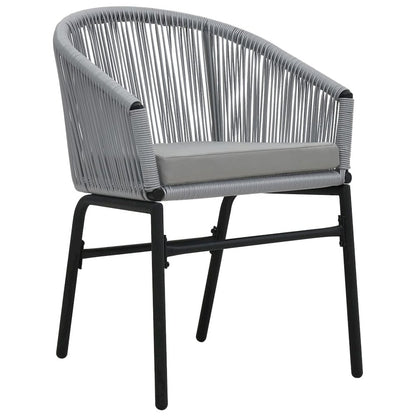 Outdoor Chair Set of 2 Anthracite PE Rattan Standard