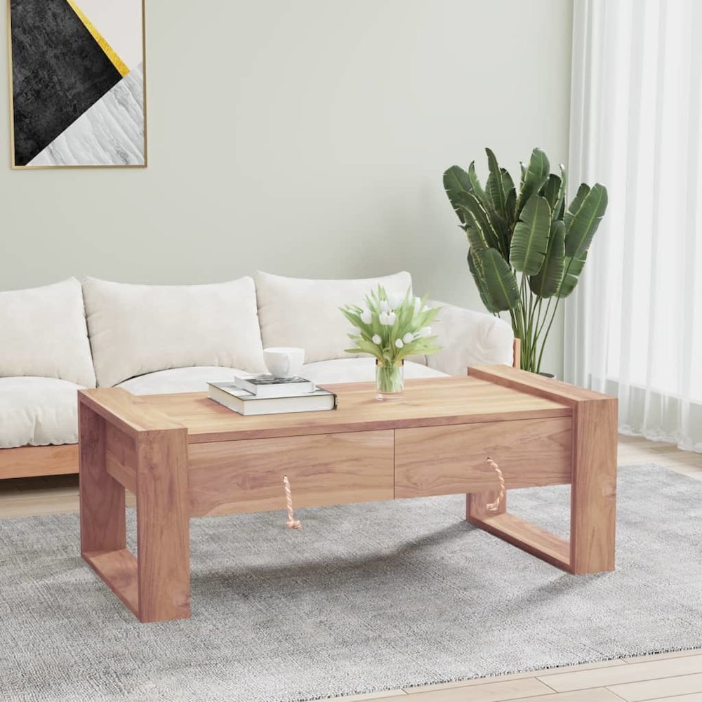 Coffee Table 43.3"x23.6"x15.7" Solid Teak Wood
