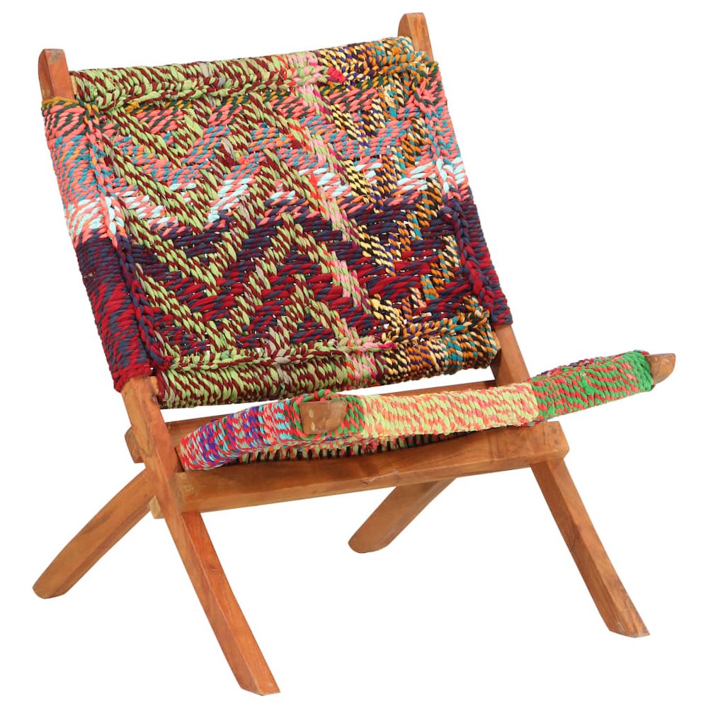 Chair Multicolours Chindi fabric, solid acacia wood Standard