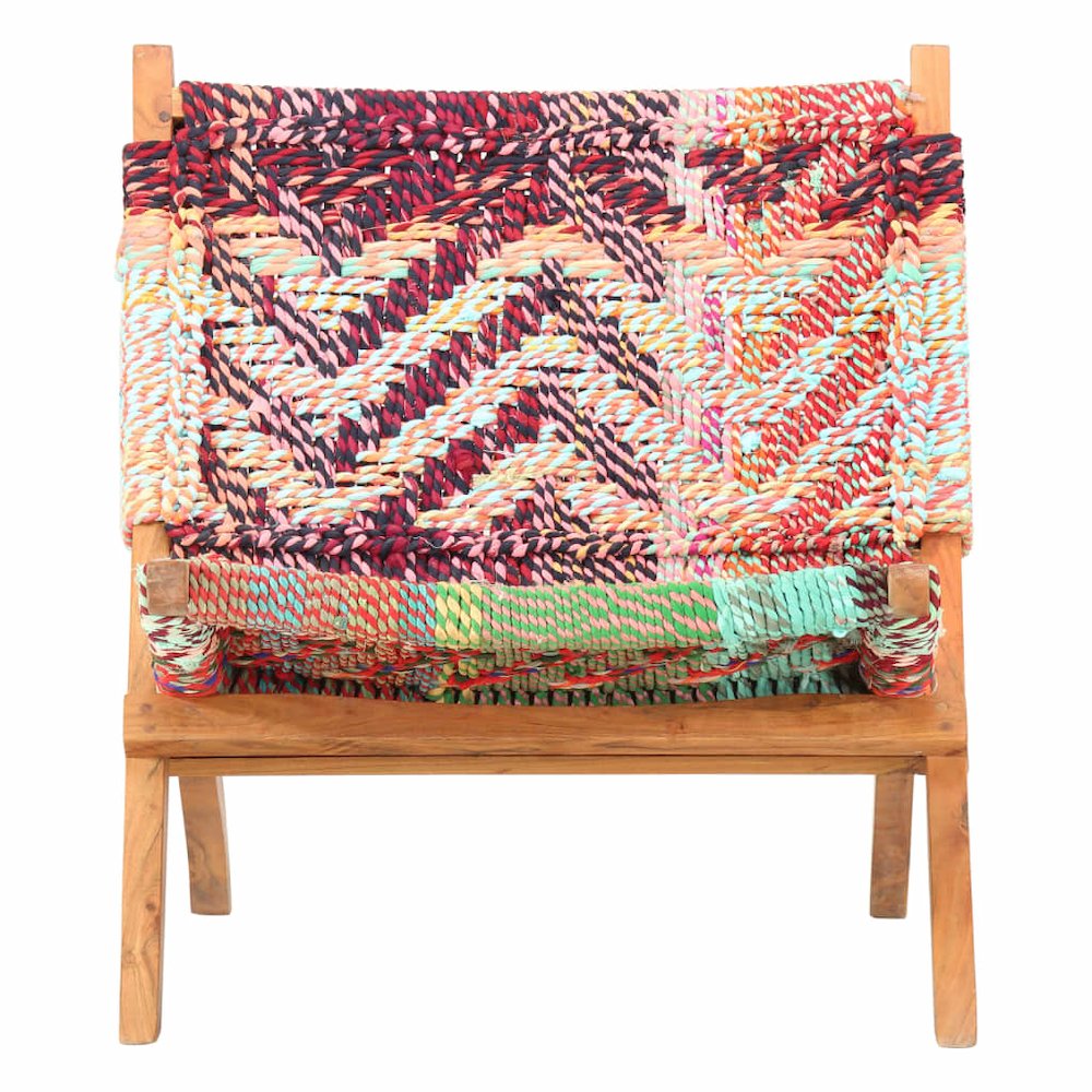 Chair Multicolours Chindi fabric, solid acacia wood Standard