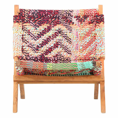Chair Multicolours Chindi fabric, solid acacia wood Standard