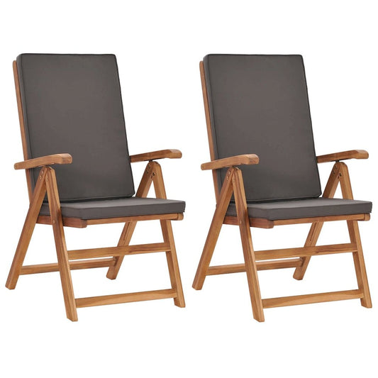 Garden Chair Set of 2 Grey and natural