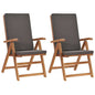 Garden Chair Set of 2 Grey and natural