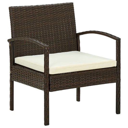 Garden Chair Brown, Cream White