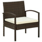 Garden Chair Brown, Cream White