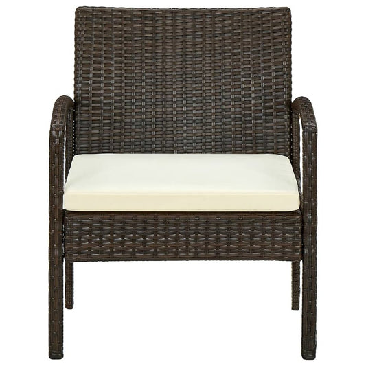 Garden Chair Brown, Cream White