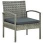 Garden Chair Grey PE rattan, Powder-coated steel, Polyester