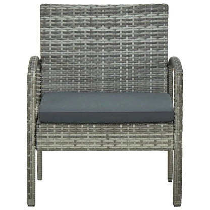 Garden Chair Grey PE rattan, Powder-coated steel, Polyester