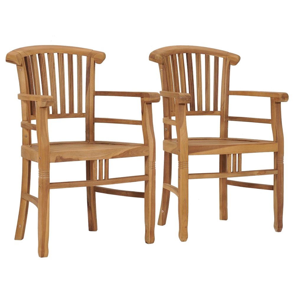Outdoor Chair Set of 2 Teak Teak Hard Wood Medium Durable