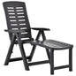 Sun Lounger Anthracite Plastic Adjustable Foldable Sun Lounger