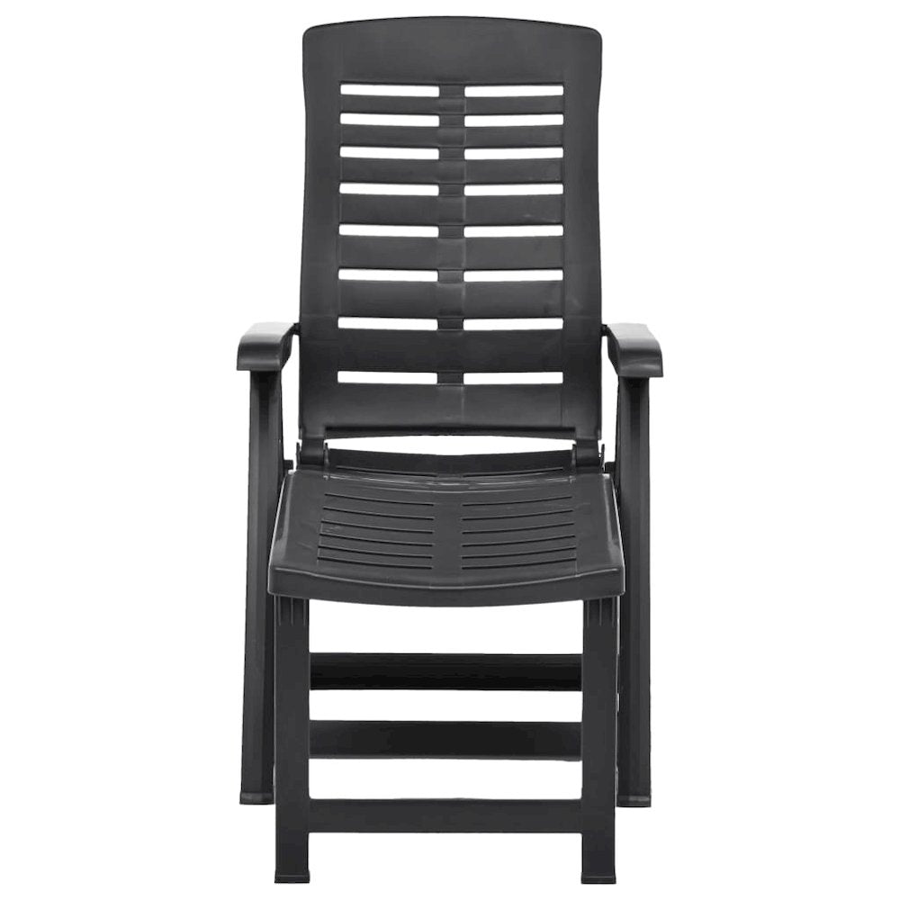 Sun Lounger Anthracite Plastic Adjustable Foldable Sun Lounger