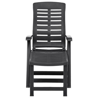 Sun Lounger Anthracite Plastic Adjustable Foldable Sun Lounger