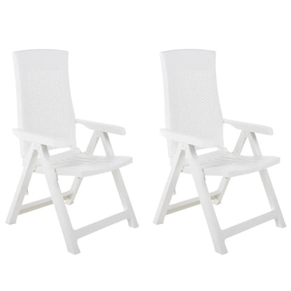 Garden Chair Set of 2 White Plastic Standard
