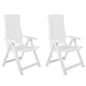 Garden Chair Set of 2 White Plastic Standard