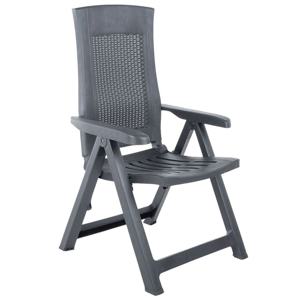 Garden Chair Set of 2 Anthracite Plastic Standard Foldable