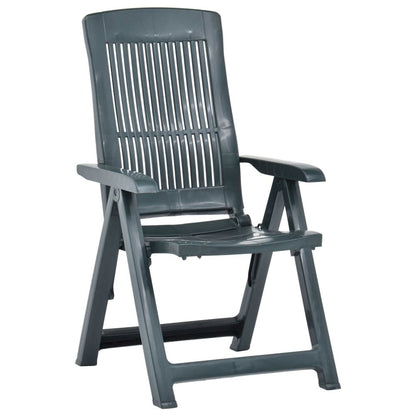 Garden Chair Set of 2 Green Plastic Standard Foldable
