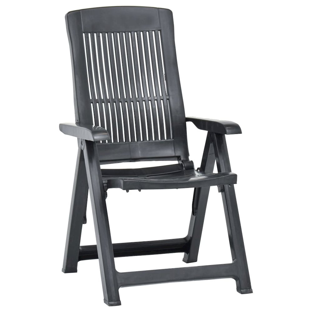 Garden Chair Set of 2 Anthracite Plastic Standard Foldable