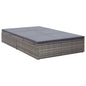 Sun Lounger Grey PE rattan Double Adjustable Headrests
