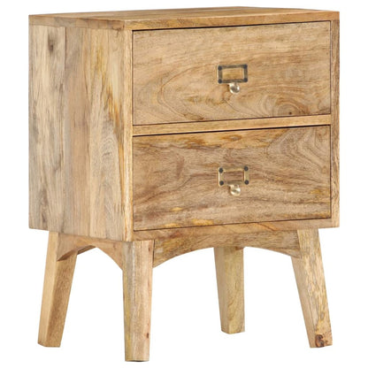 Bedside Cabinet Natural Wood Solid Mango Wood Medium
