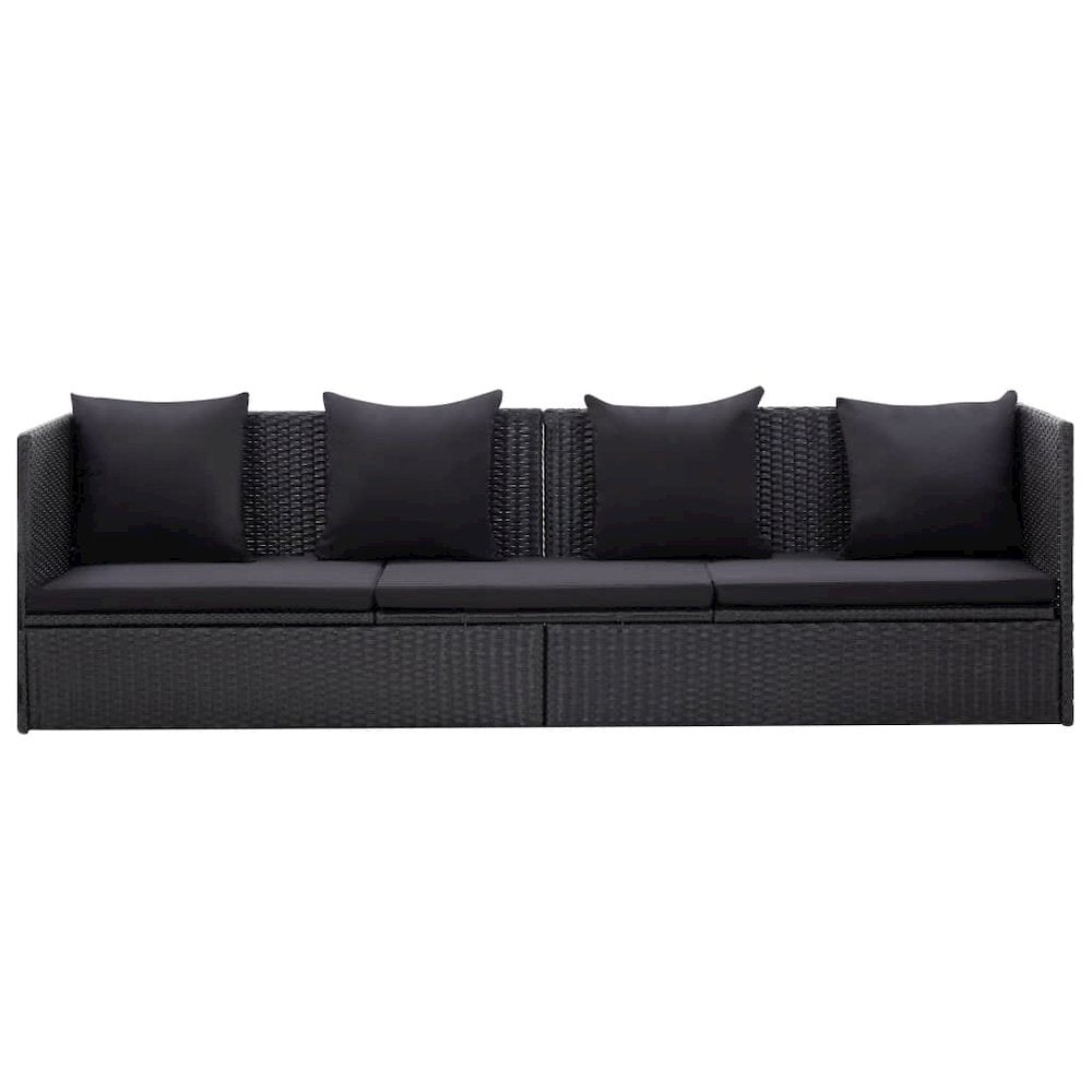 Patio Bed Adjustable Armrests Outdoor Chaise Lounge Rectangular