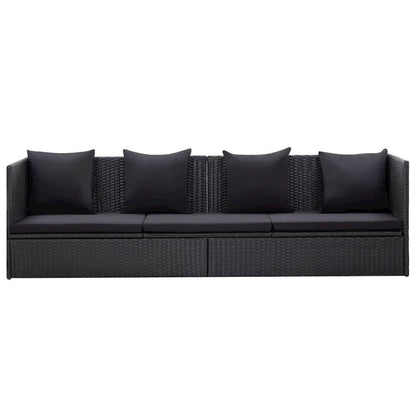 Patio Bed Adjustable Armrests Outdoor Chaise Lounge Rectangular