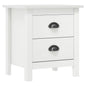 Bedside Cabinet White Solid pine wood Medium Bedside Cabinet