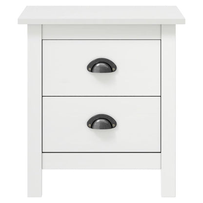 Bedside Cabinet White Solid pine wood Medium Bedside Cabinet