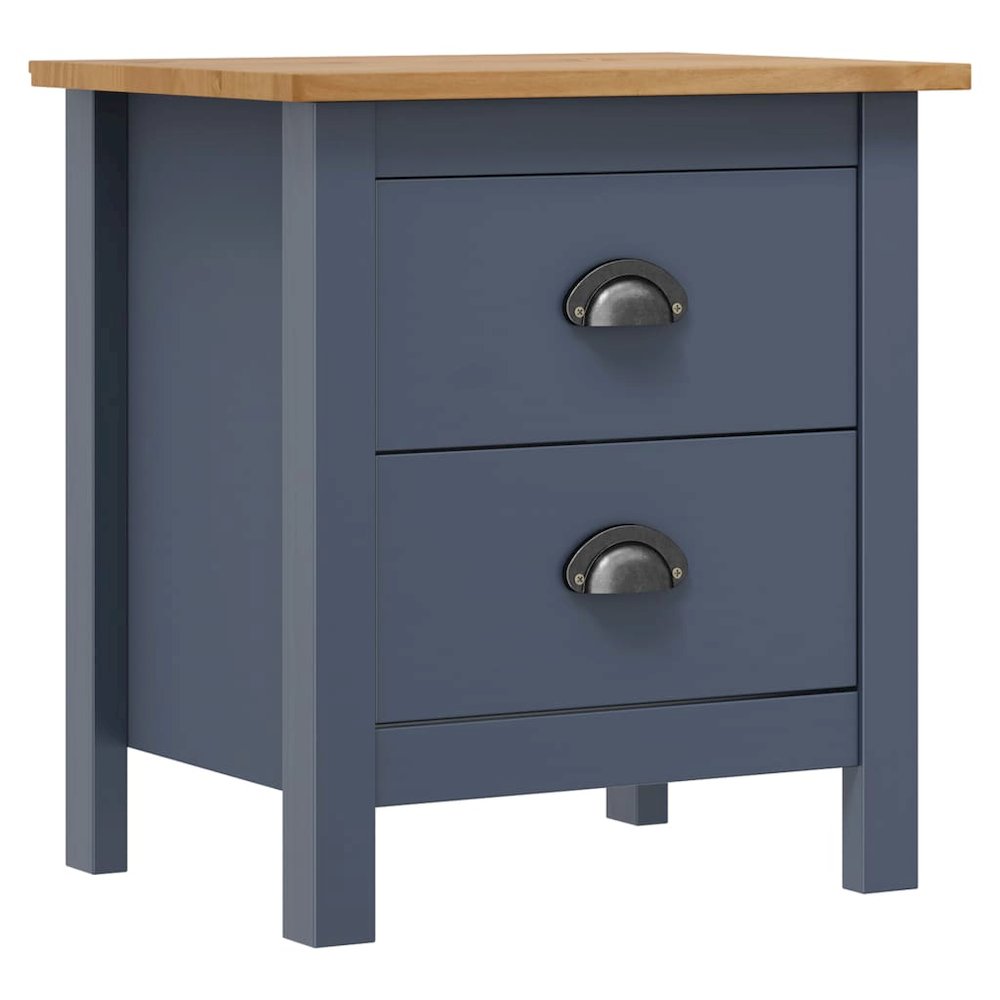 Bedside Cabinet Gray and honey brown Solid pine wood Small